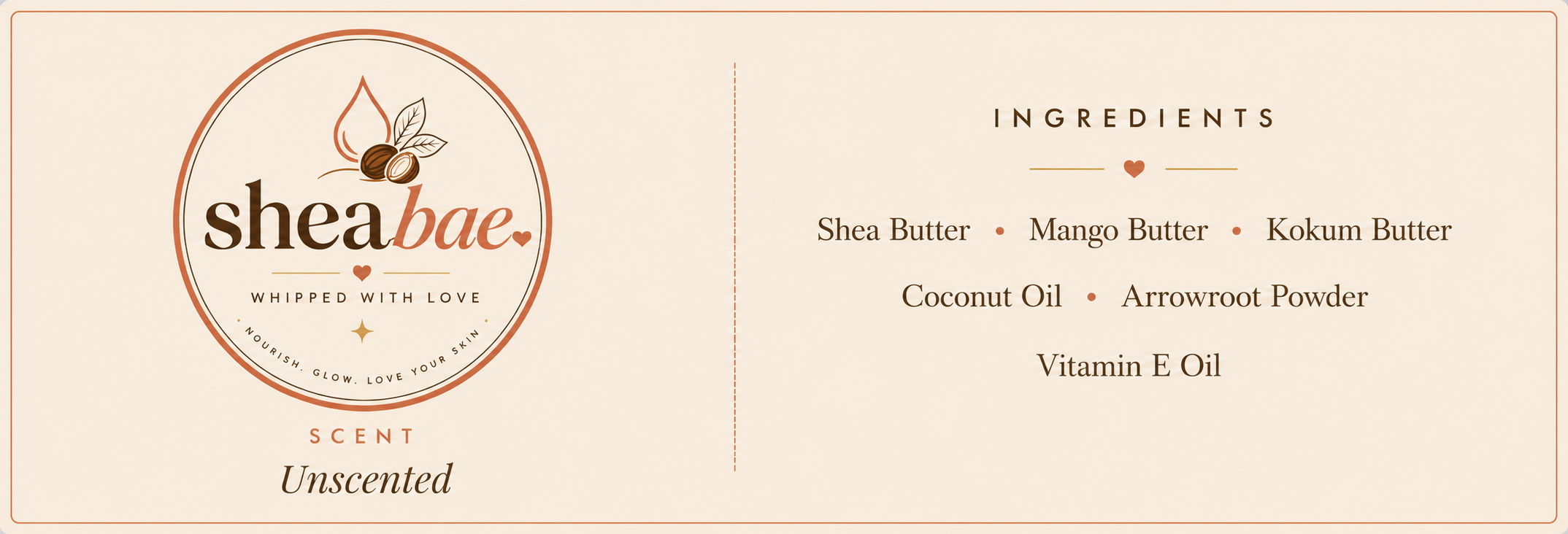 Shea Bae Unscented body butter label